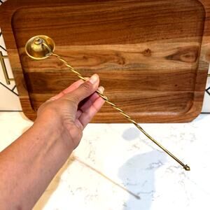 vintage textured dome brass candle snuffer distinctive spiral twist handle